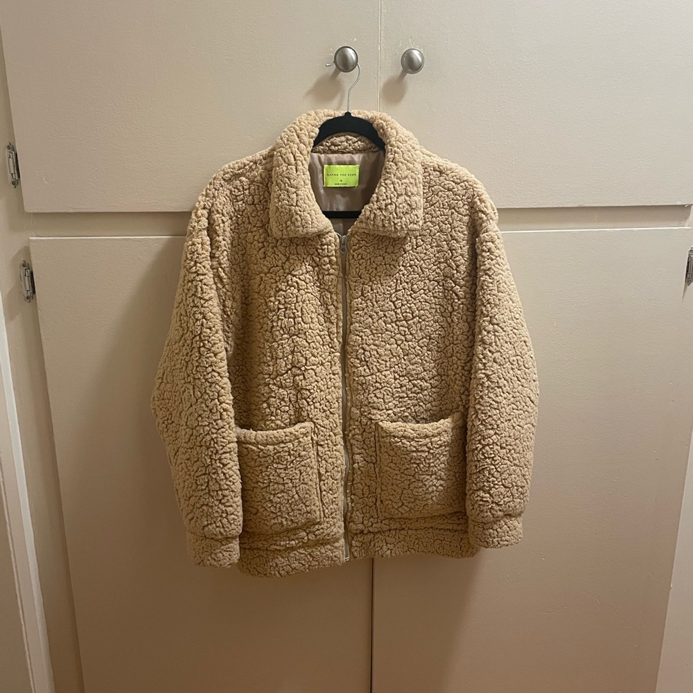 Playing For Keeps Tan Teddy Jacket (M)